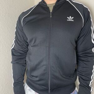 Adidas 3-Stripes Tricot Track Jacket Black White Trefoil Size L